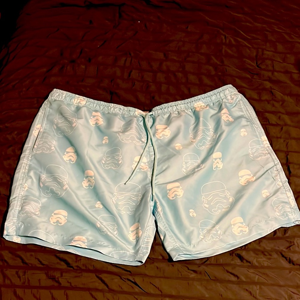 Star Wars Light Teal Swim Trunks